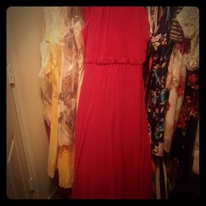 Red long night dress